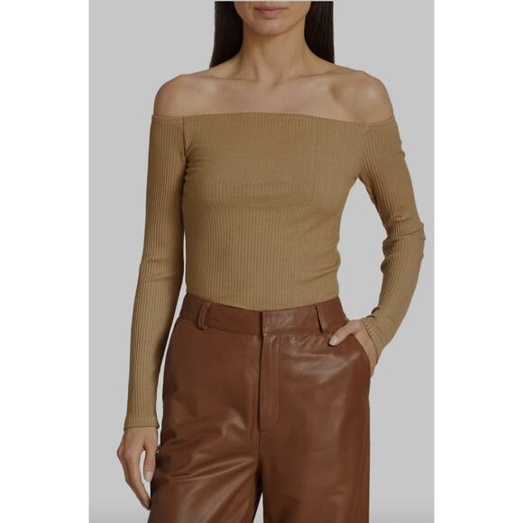 Enza Coste A Coste Off The Shoulder Knit Pullover Top in Sand | S - Picture 1 of 6